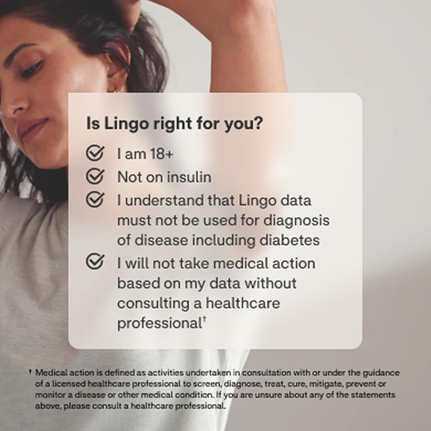 Lingo CGM worn on arm